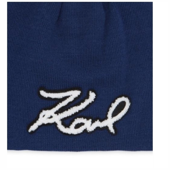 Karl Lagerfeld Knit Scarf Blue - Picture 5 of 5